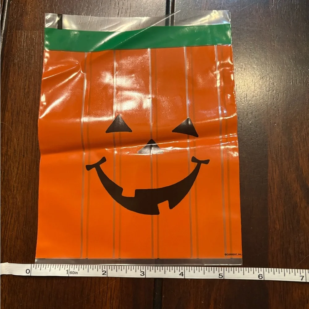 Halloween Pumpkin Treat Bags - Orange and Green Party Supplies (36 bags)